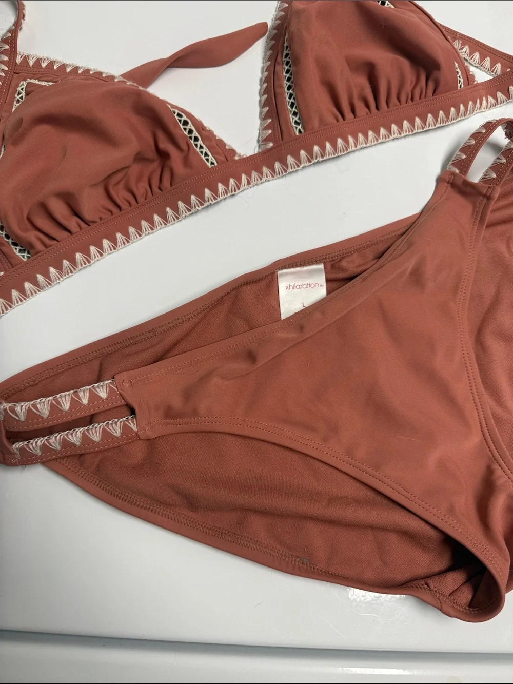 Women’s Rust Triangle Bikini Set - Size Large - LIKE NEW
